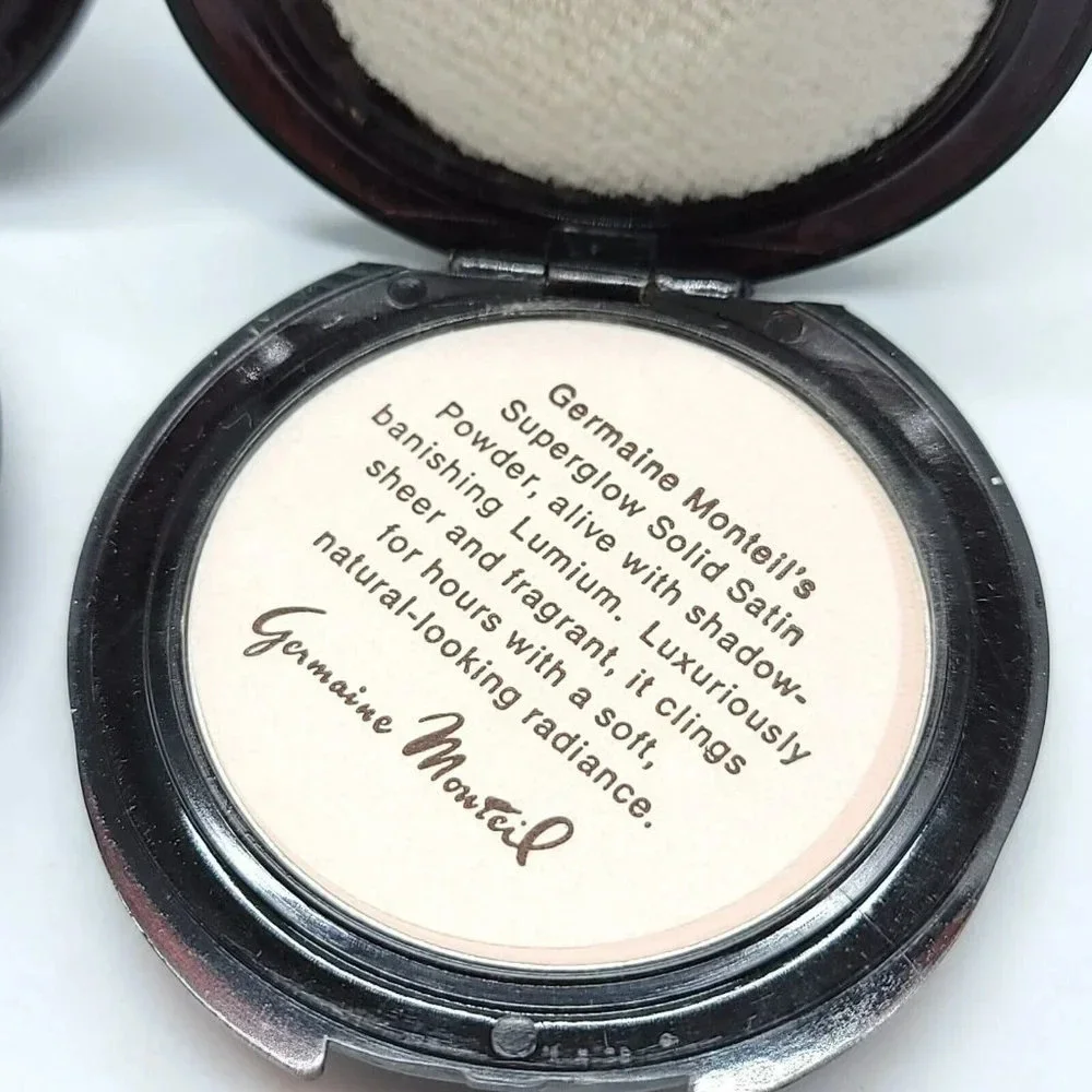 Germaine Monteil Womens Compact Superglow Solid Satin Powder Sheer LOT OF 2 VTG